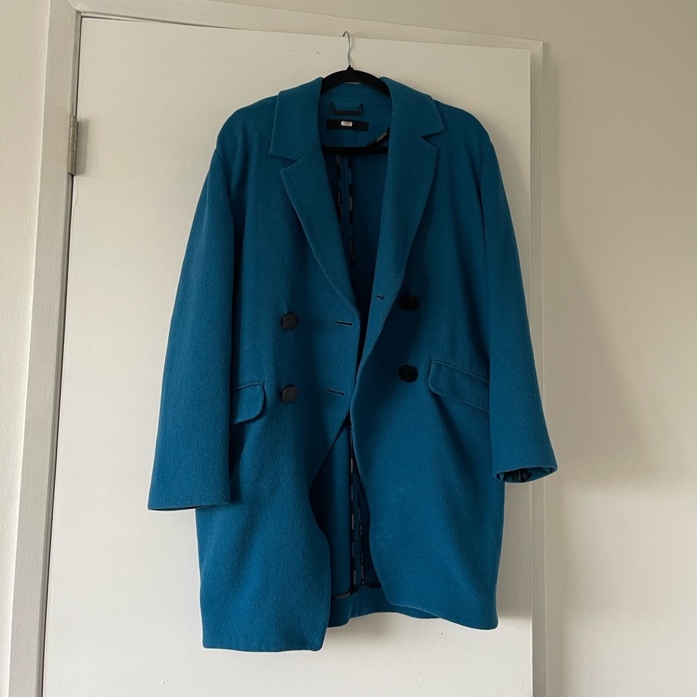 DVF blue coat
